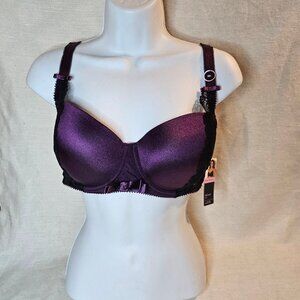 Additional Elle Purple & Black Lace Bra - Size 38C
